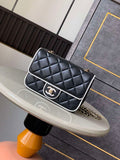 Chanel  AS5150 Spring-Summer 2025 Pre-collection Flap Bag Lambskin  Black  & White