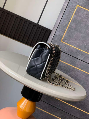Chanel  AS5150 Spring-Summer 2025 Pre-collection Flap Bag Lambskin  Black  & White - Default Title - View 2