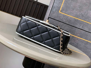 Chanel  AS5150 Spring-Summer 2025 Pre-collection Flap Bag Lambskin  Black  & White - Default Title - View 4
