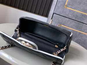 Chanel  AS5150 Spring-Summer 2025 Pre-collection Flap Bag Lambskin  Black  & White - Default Title - View 8