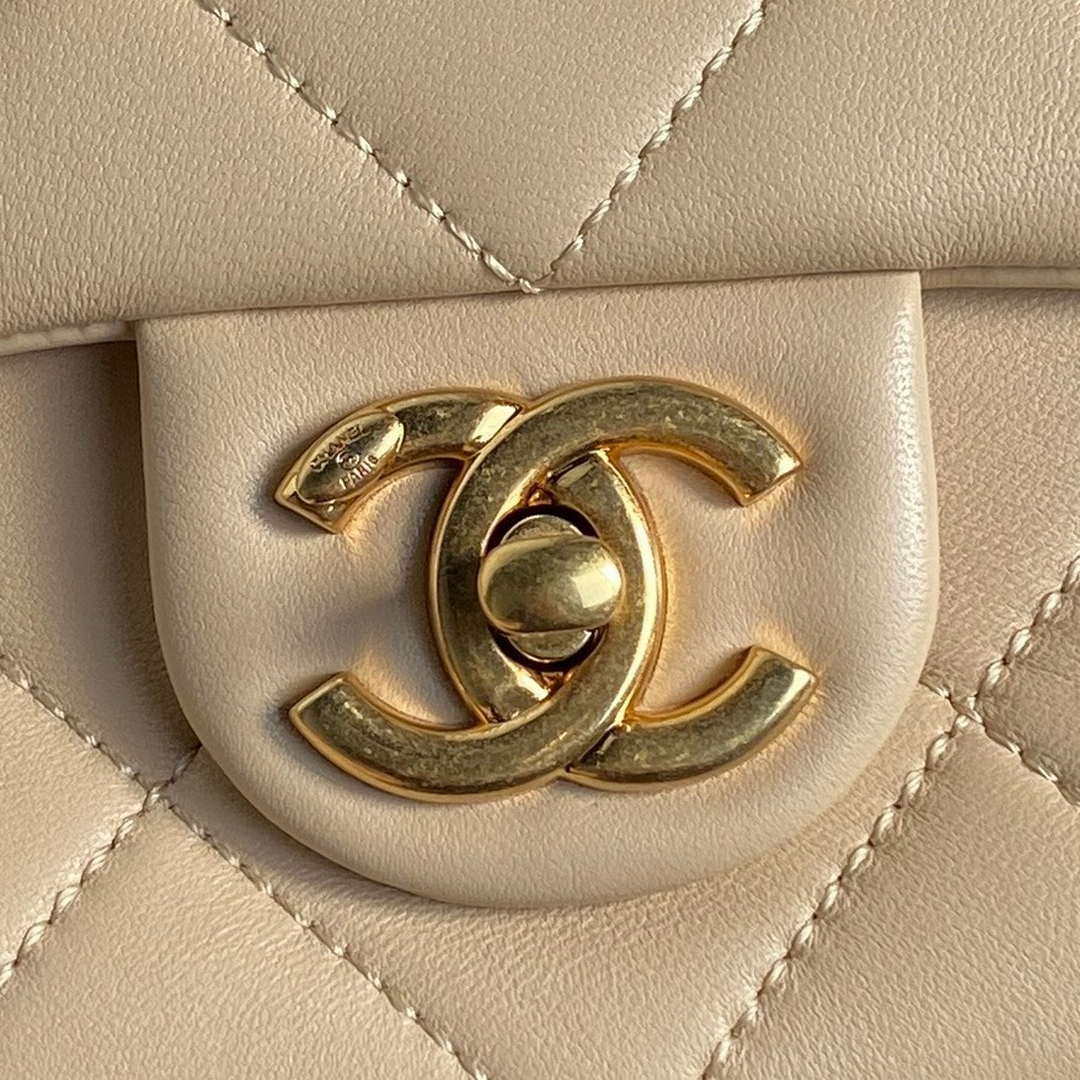 Chanel AS5176 Flap Bag 24K Lambskin Apricot - Default Title - View 3