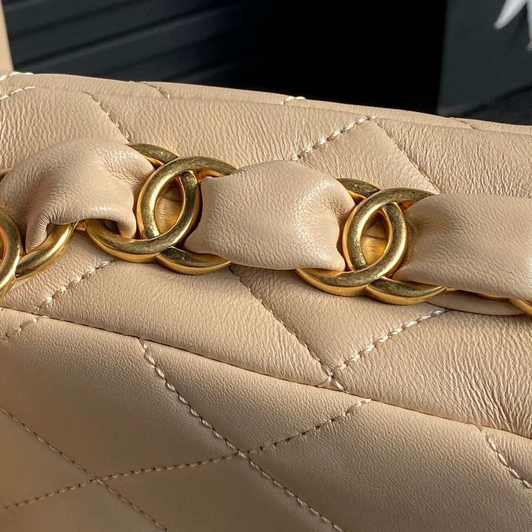 Chanel AS5176 Flap Bag 24K Lambskin Apricot - Default Title - View 6