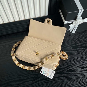 Chanel AS5176 Flap Bag 24K Lambskin Apricot - Default Title - View 7
