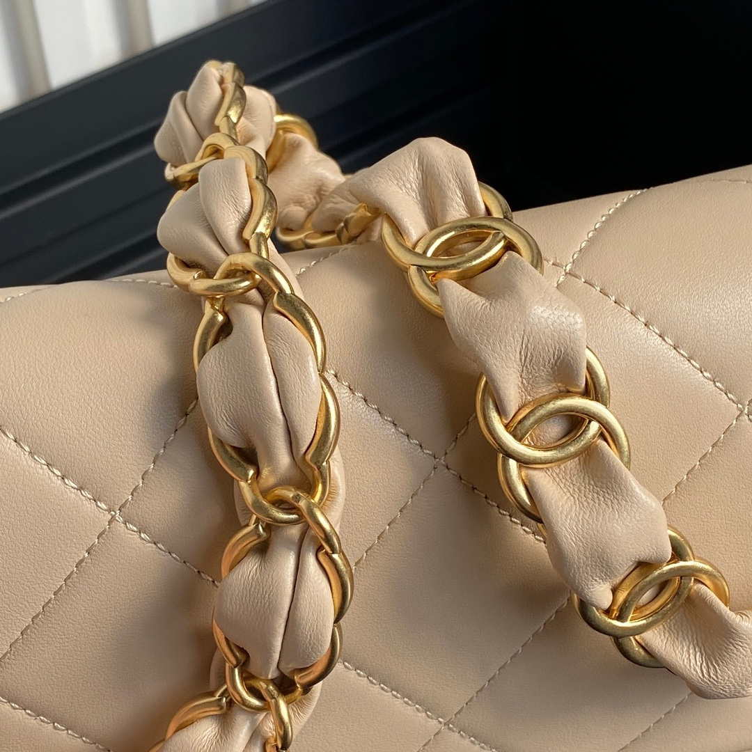 Chanel AS5176 Flap Bag 24K Lambskin Apricot - Default Title - View 9