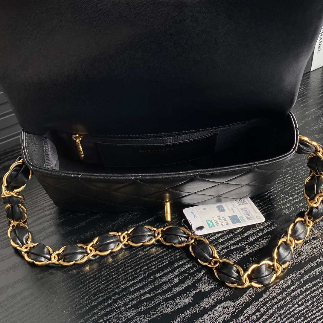 Chanel AS5176 Flap Bag 24K   Black - Default Title - View 8