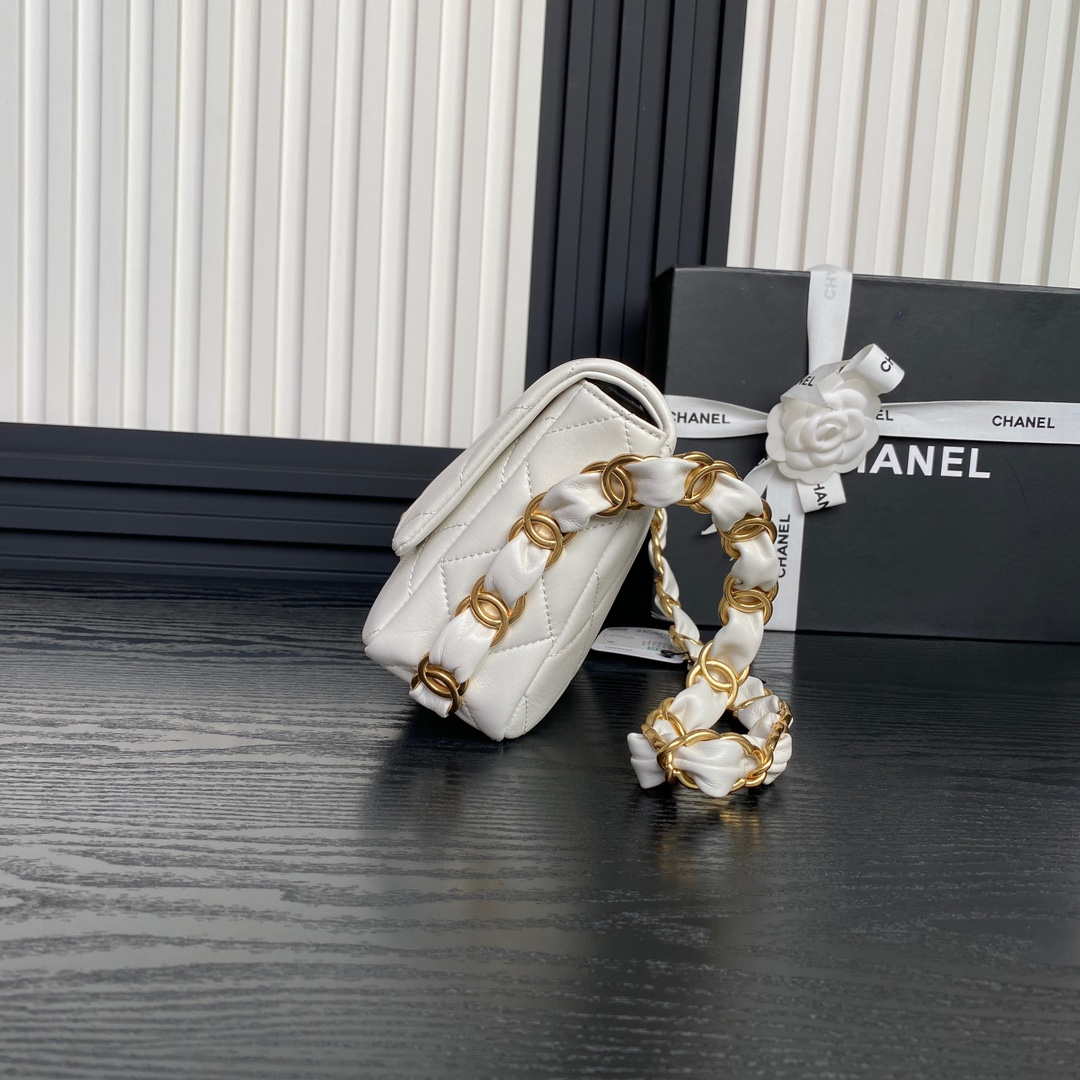 Chanel AS5176 Flap Bag 24K Lambskin White - Default Title - View 5