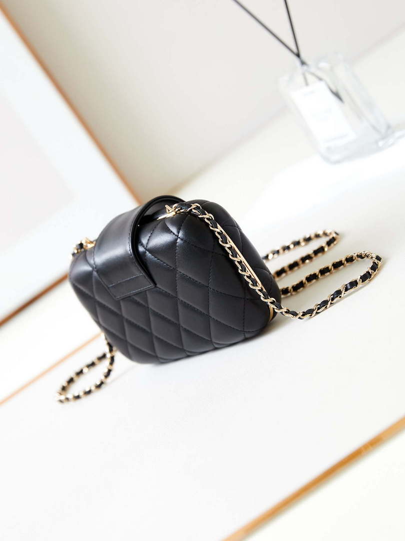 Chanel AS5178 Evening Chain Bag Lambskin Gold-Tone Metal Black