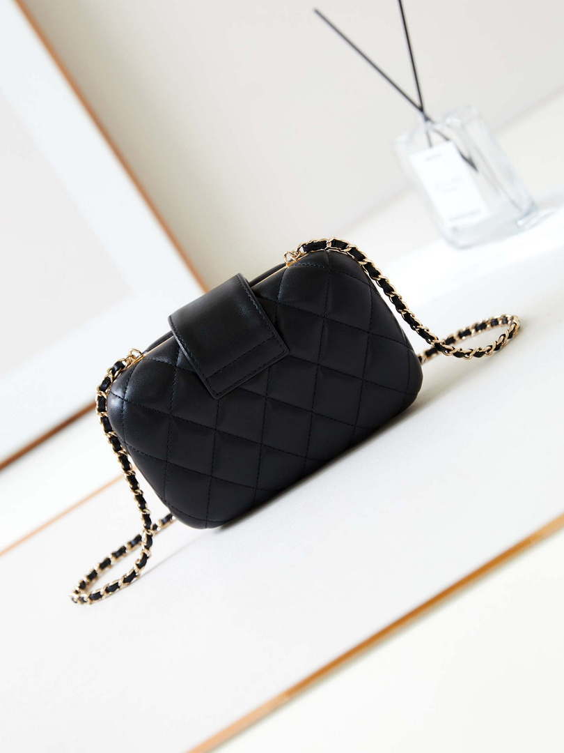 Chanel AS5178 Evening Chain Bag Lambskin Gold-Tone Metal Black