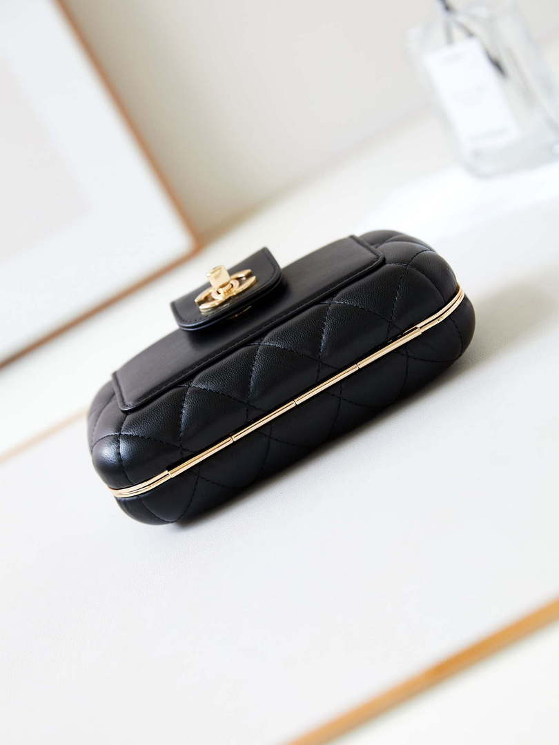 Chanel AS5178 Evening Chain Bag Lambskin Gold-Tone Metal Black
