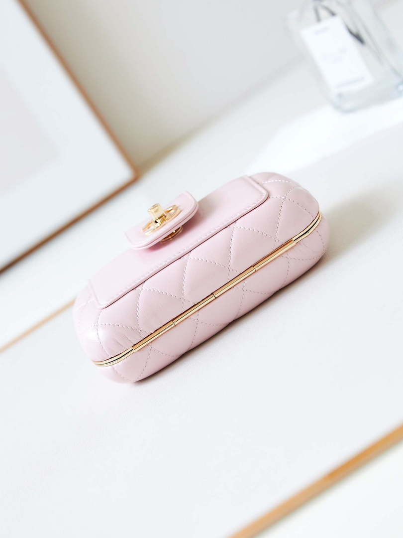 Chanel AS5178 Evening Chain Bag Lambskin Gold-Tone Metal Pink