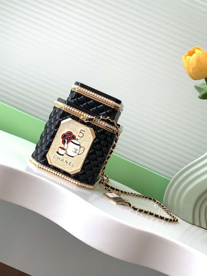 Chanel AS4954 Evening Small box tea can Black