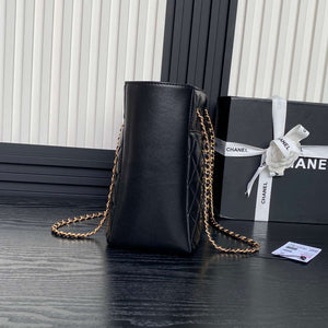 Chanel AS5192 Small Tote Shiny Lambskin & Gold-Tone Metal Black - Default Title - View 5
