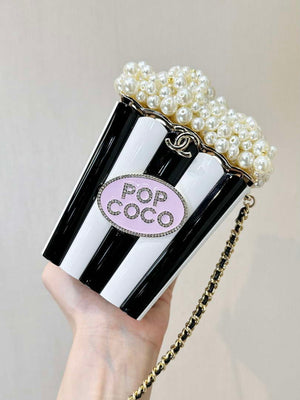 CHANEL AS5217 Resin  Enamel Imitation Pearls & Gold-Tone Metal  White Black & Light Pink - Default Title - View 2