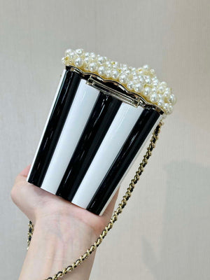 CHANEL AS5217 Resin  Enamel Imitation Pearls & Gold-Tone Metal  White Black & Light Pink - Default Title - View 5
