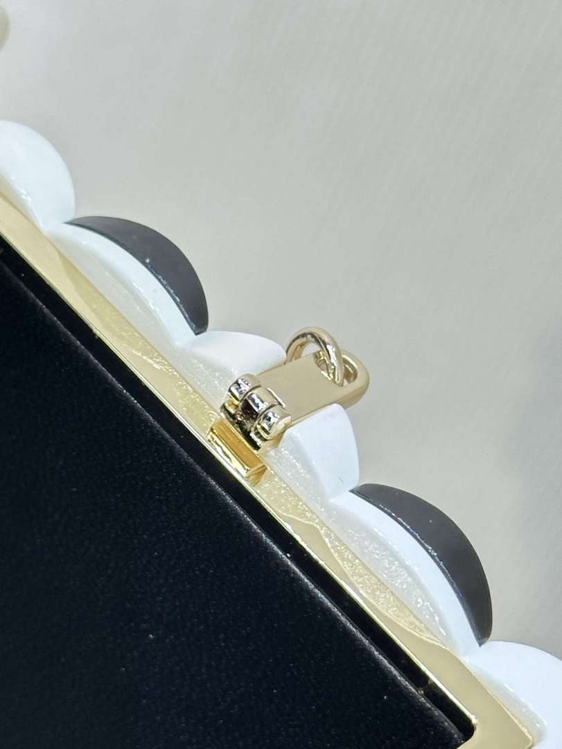 CHANEL AS5217 Resin  Enamel Imitation Pearls & Gold-Tone Metal  White Black & Light Pink