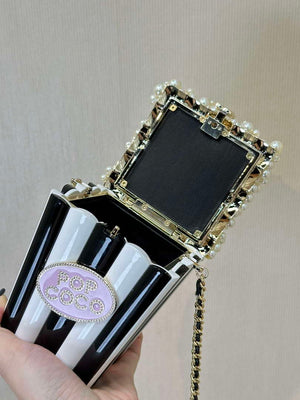 CHANEL AS5217 Resin  Enamel Imitation Pearls & Gold-Tone Metal  White Black & Light Pink - Default Title - View 13