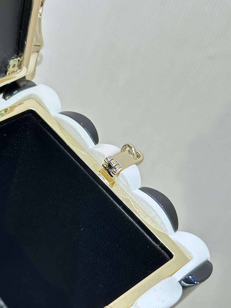 CHANEL AS5217 Resin  Enamel Imitation Pearls & Gold-Tone Metal  White Black & Light Pink