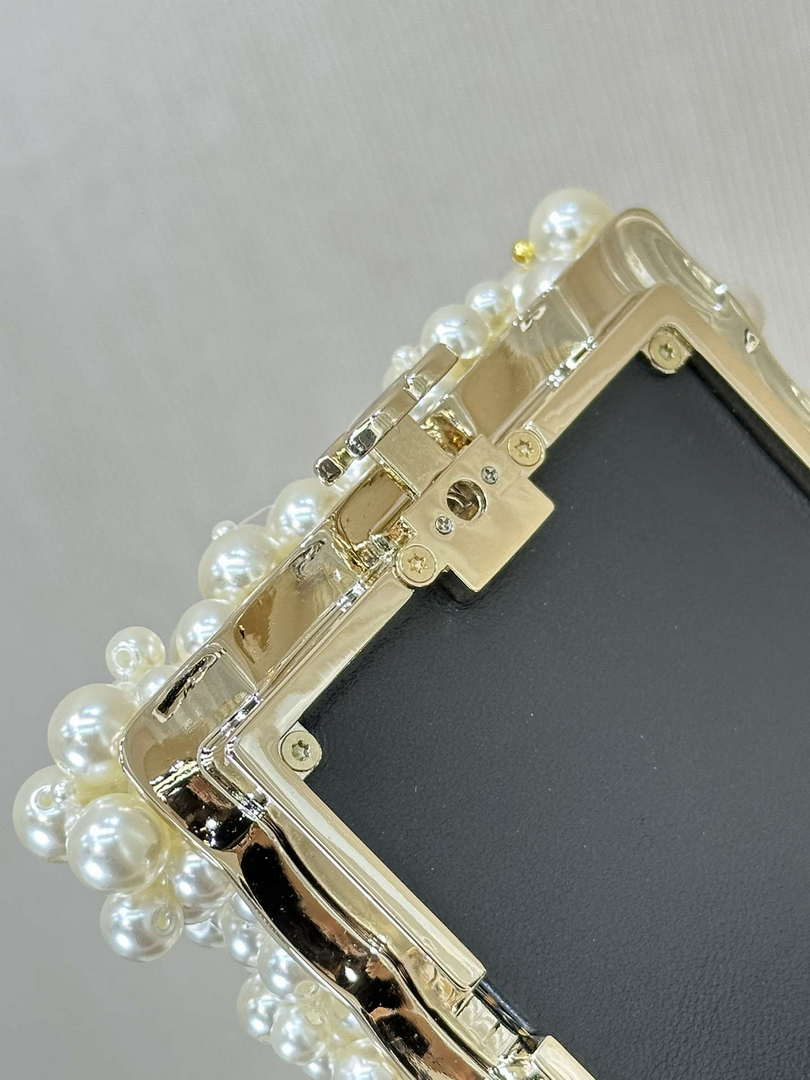 CHANEL AS5217 Resin  Enamel Imitation Pearls & Gold-Tone Metal  White Black & Light Pink