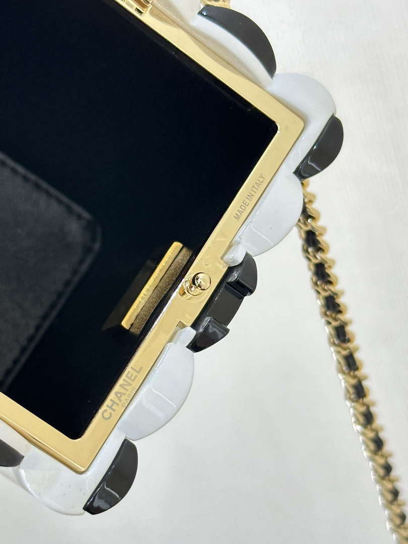 CHANEL AS5217 Resin  Enamel Imitation Pearls & Gold-Tone Metal  White Black & Light Pink