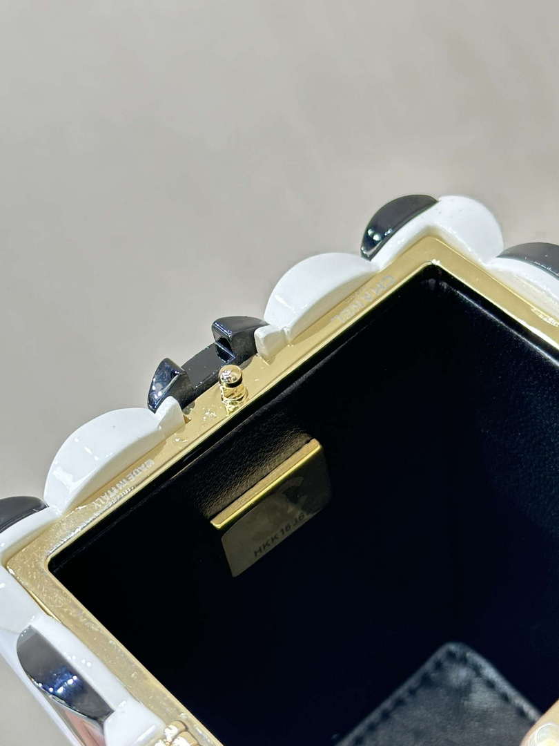 CHANEL AS5217 Resin  Enamel Imitation Pearls & Gold-Tone Metal  White Black & Light Pink