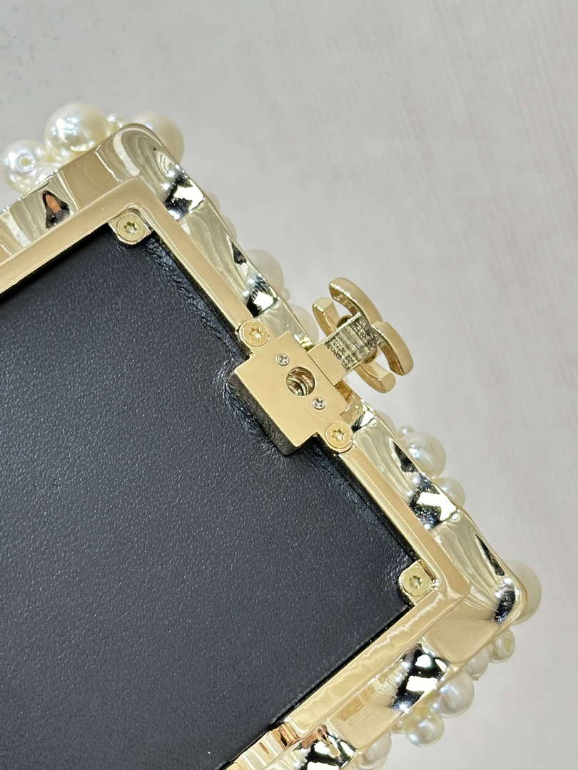 CHANEL AS5217 Resin  Enamel Imitation Pearls & Gold-Tone Metal  White Black & Light Pink