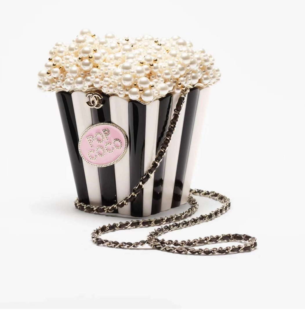 CHANEL AS5217 Resin  Enamel Imitation Pearls & Gold-Tone Metal  White Black & Light Pink