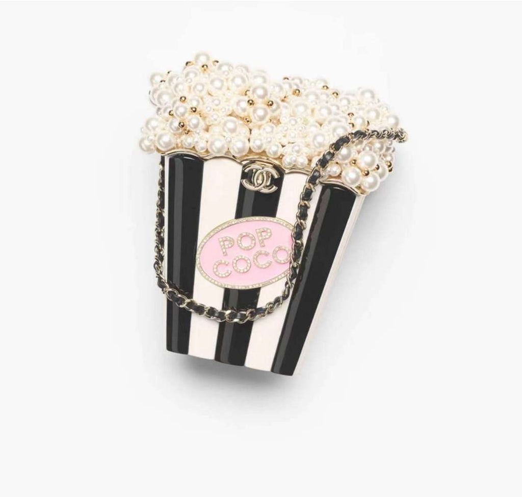 CHANEL AS5217 Resin  Enamel Imitation Pearls & Gold-Tone Metal  White Black & Light Pink