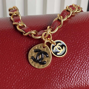 Chanel AS5218 Mini Flap Bag Grained Shiny Calfskin & Gold-Tone Metal Red - Default Title - View 4