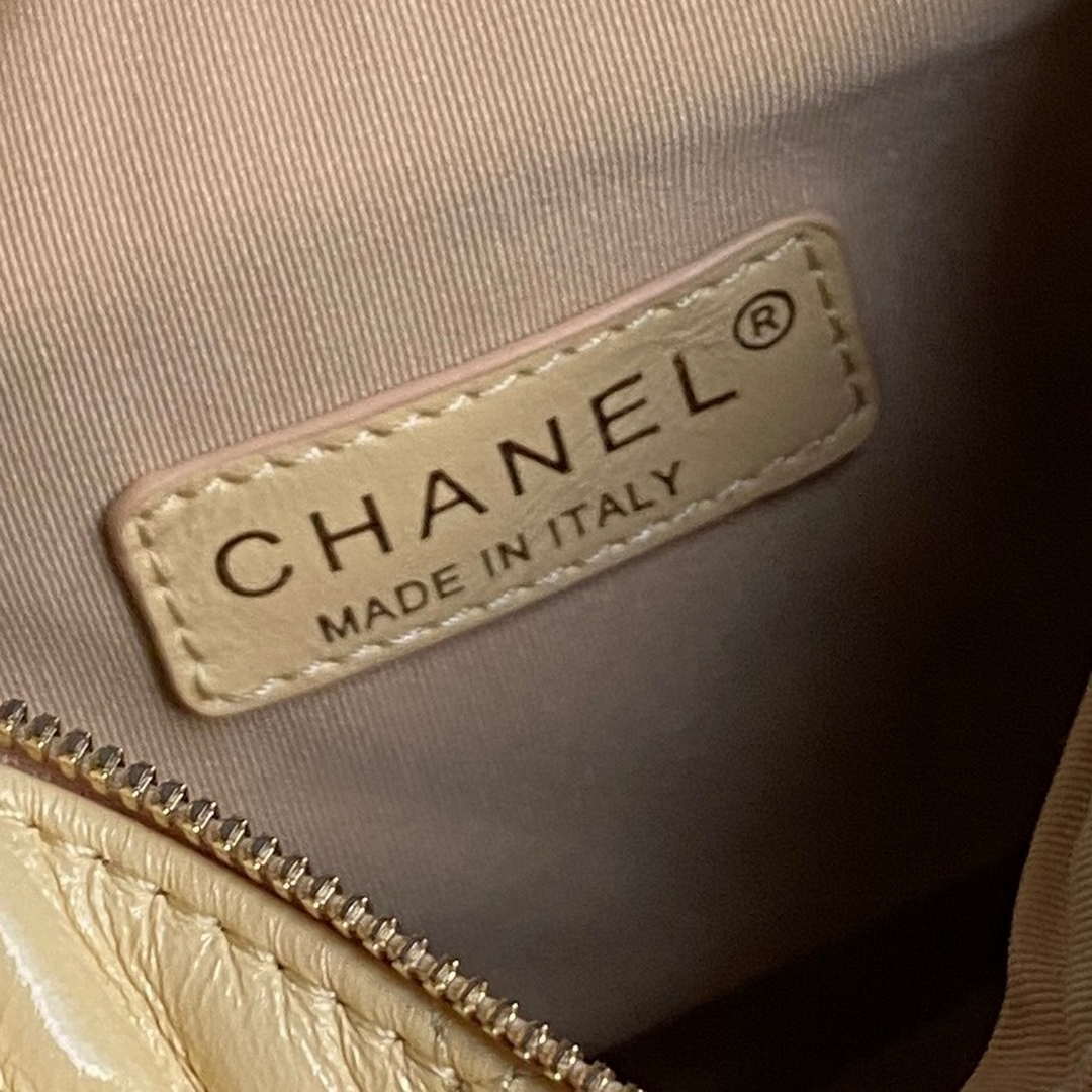 Chanel AS5220 Small Camera Case Bag Shiny Crumpled Lambskin & Gold-Tone Metal Apricot - Default Title - View 8