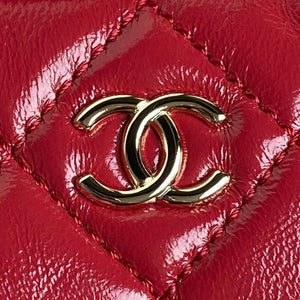 Chanel AS5220 Small Camera Case Bag Shiny Crumpled Lambskin & Gold-Tone Metal Red - Default Title - View 3