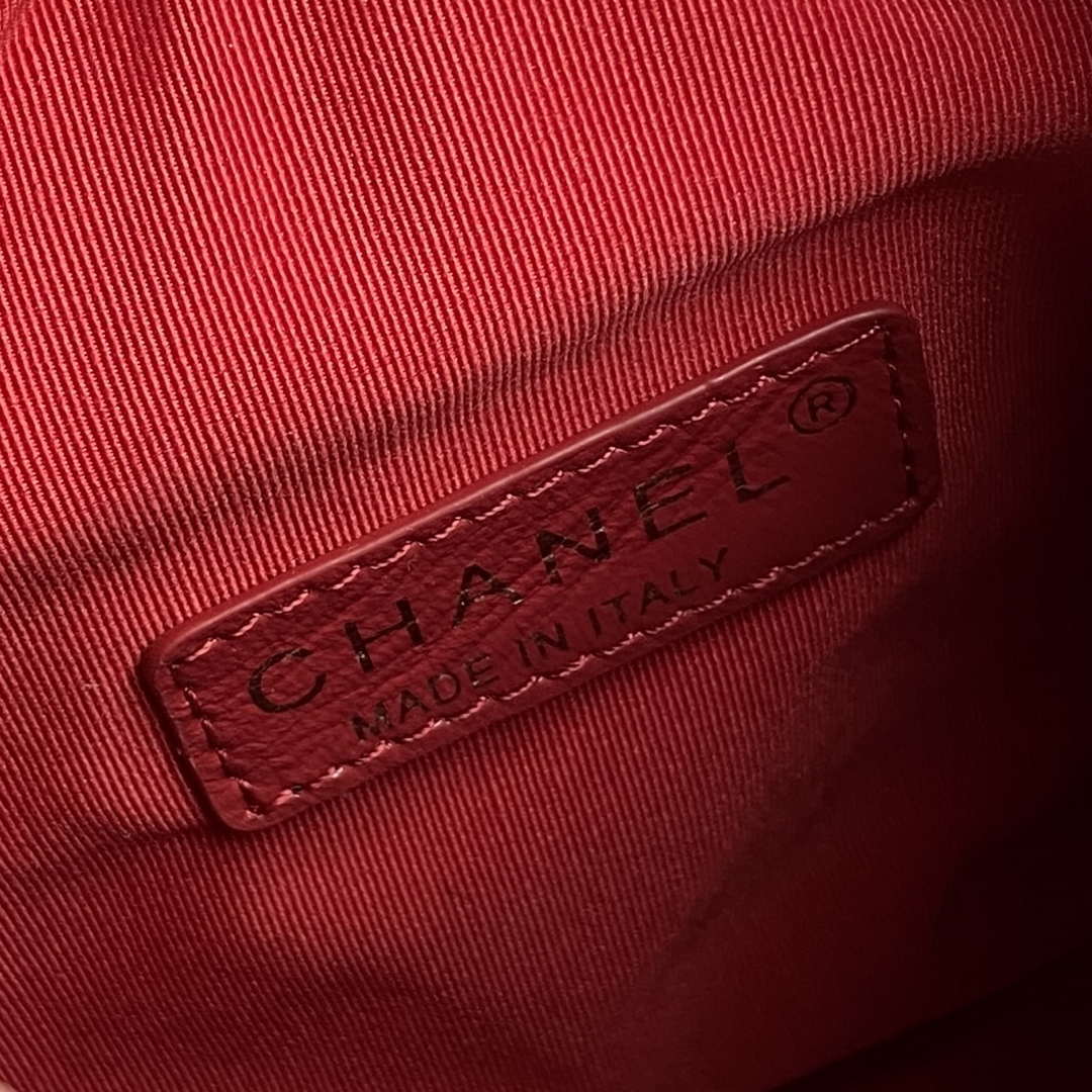 Chanel AS5220 Small Camera Case Bag Shiny Crumpled Lambskin & Gold-Tone Metal Red