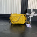 Chanel AS5220 Small Camera Case Bag Shiny Crumpled Lambskin & Gold-Tone Metal Yellow - Default Title - View 1