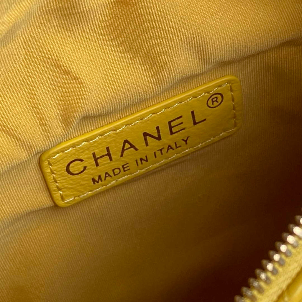 Chanel AS5220 Small Camera Case Bag Shiny Crumpled Lambskin & Gold-Tone Metal Yellow