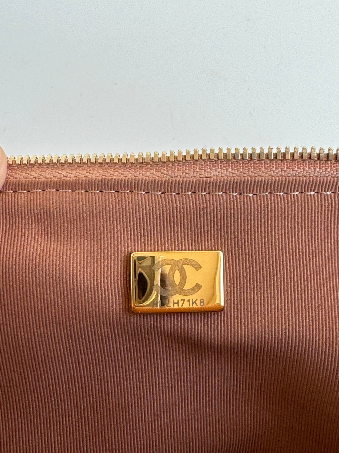 Chanel AS5222 Vanity Case Shiny Crumpled Lambskin & Gold-Tone Metal Brown