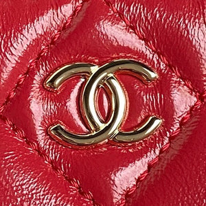Chanel AS5222 Vanity Case Shiny Crumpled Lambskin & Gold-Tone Metal Red - Default Title - View 3