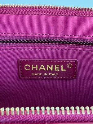 Chanel AS5222 Vanity Case Shiny Crumpled Lambskin & Gold-Tone Metal Wine Red - Default Title - View 5