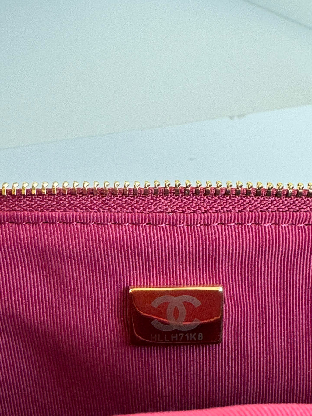Chanel AS5222 Vanity Case Shiny Crumpled Lambskin & Gold-Tone Metal Wine Red