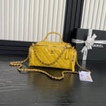 Chanel AS5222 Vanity Case Shiny Crumpled Lambskin & Gold-Tone Metal Yellow - Default Title - View 1