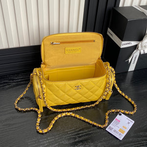 Chanel AS5222 Vanity Case Shiny Crumpled Lambskin & Gold-Tone Metal Yellow - Default Title - View 8