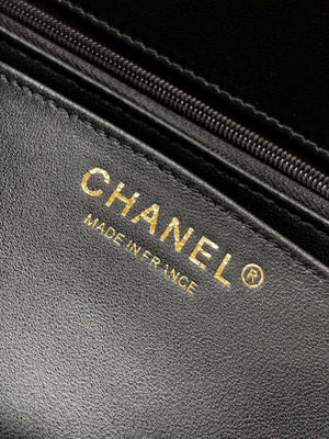 Chanel AS5243 Mini Flap Bag with Top Handle Lambskin & Lacquered Metal Black - Default Title - View 9