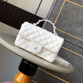 Chanel AS5243 Mini Flap Bag with Top Handle Lambskin & Lacquered Metal White - Default Title - View 1
