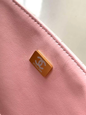 Chanel AS5244 Flap Bag with Top Handle Lambskin & Lacquered Metal Light Pink - Default Title - View 8