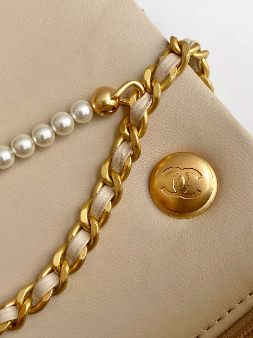 Chanel AS5253 Mini Flap Handbag Lambskin Apricot - Default Title - View 6