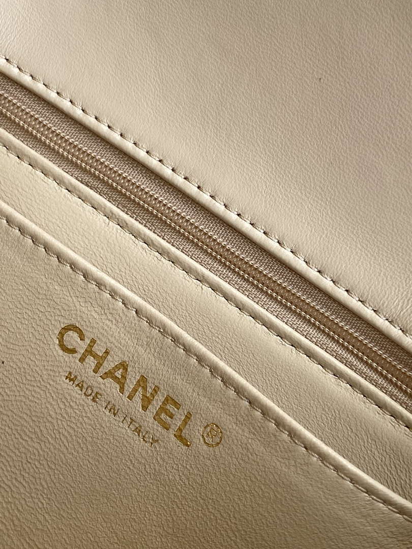 Chanel AS5253 Mini Flap Handbag Lambskin Apricot