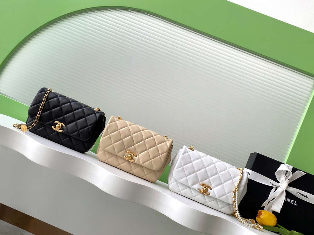 Chanel AS5253 Mini Flap Handbag Lambskin Black