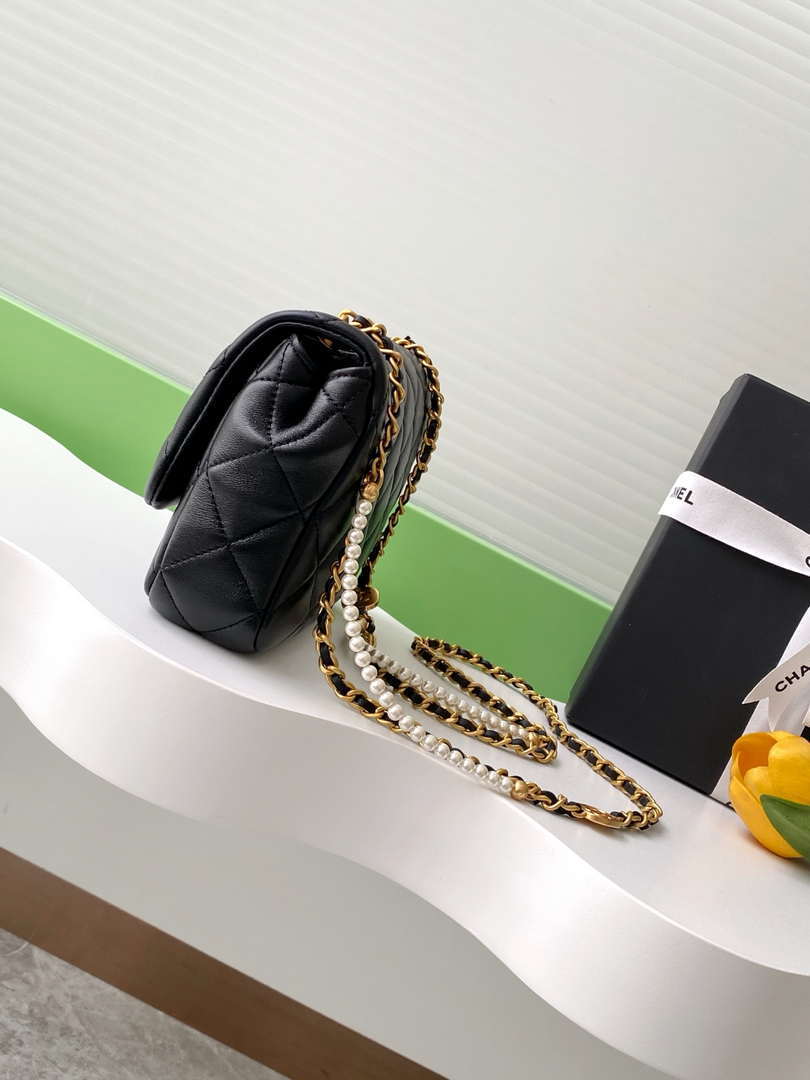 Chanel AS5253 Mini Flap Handbag Lambskin Black - Default Title - View 2