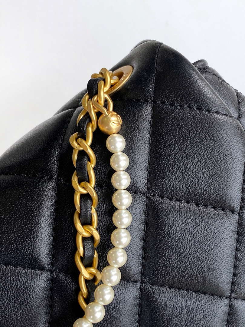 Chanel AS5253 Mini Flap Handbag Lambskin Black - Default Title - View 6