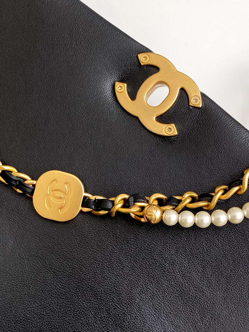 Chanel AS5253 Mini Flap Handbag Lambskin Black