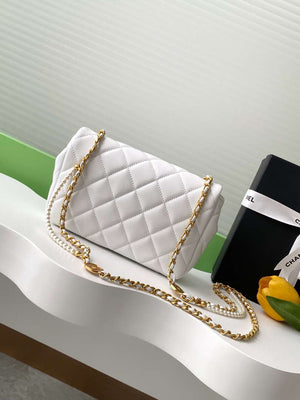 Chanel AS5253 Mini Flap Handbag Lambskin White - Default Title - View 3