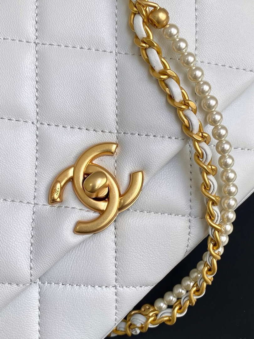 Chanel AS5253 Mini Flap Handbag Lambskin White - Default Title - View 5
